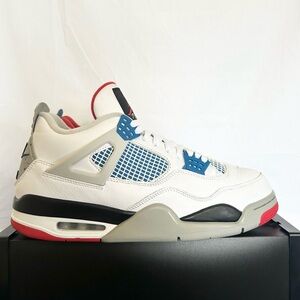 Jordan Sneakers White with Blue and Red Accents